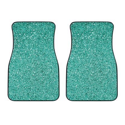 Teal Glitter Artwork Print (NOT Real Glitter) Front Car Floor Mats