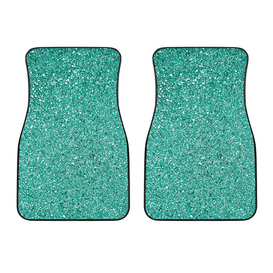 Teal Glitter Artwork Print (NOT Real Glitter) Front Car Floor Mats