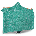 Teal Glitter Artwork Print (NOT Real Glitter) Hooded Blanket