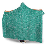 Teal Glitter Artwork Print (NOT Real Glitter) Hooded Blanket