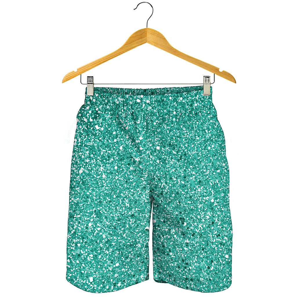 Teal Glitter Artwork Print (NOT Real Glitter) Men's Shorts