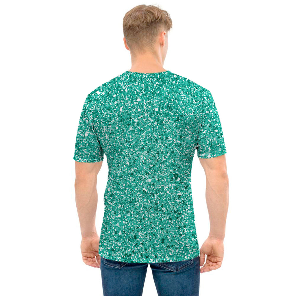 Teal Glitter Artwork Print (NOT Real Glitter) Men's T-Shirt