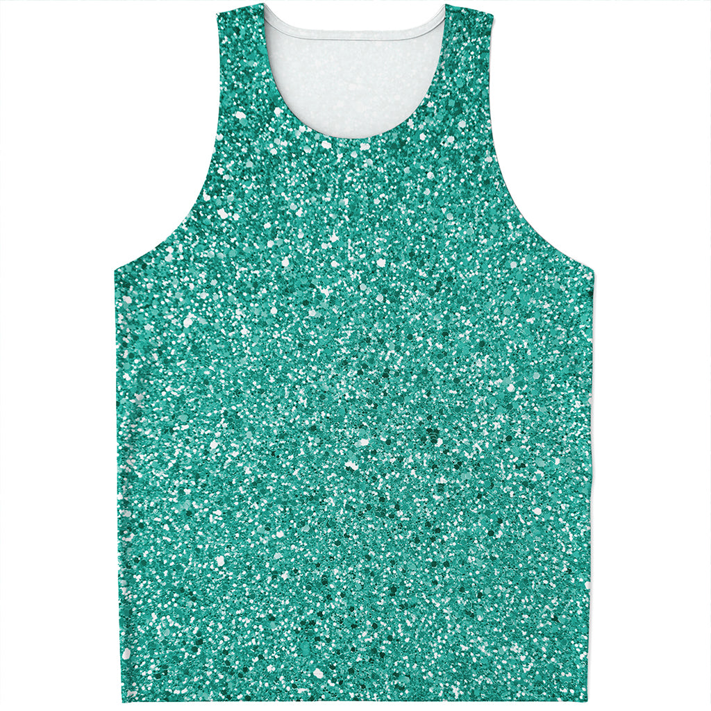 Teal Glitter Artwork Print (NOT Real Glitter) Men's Tank Top