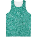 Teal (NOT Real) Glitter Print Men's Tank Top