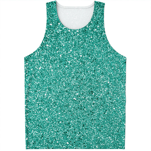 Teal Glitter Artwork Print (NOT Real Glitter) Men's Tank Top