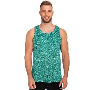 Teal Glitter Artwork Print (NOT Real Glitter) Men's Tank Top