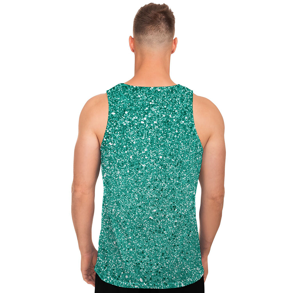 Teal Glitter Artwork Print (NOT Real Glitter) Men's Tank Top