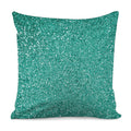 Teal (NOT Real) Glitter Print Pillow Cover