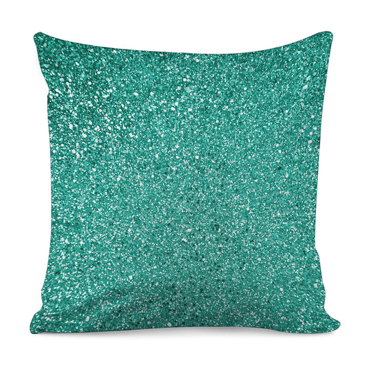 Teal Glitter Artwork Print (NOT Real Glitter) Pillow Cover