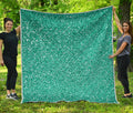 Teal (NOT Real) Glitter Print Quilt