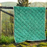 Teal Glitter Artwork Print (NOT Real Glitter) Quilt