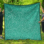 Teal Glitter Artwork Print (NOT Real Glitter) Quilt