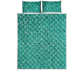 Teal Glitter Artwork Print (NOT Real Glitter) Quilt Bed Set
