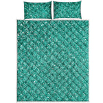 Teal Glitter Artwork Print (NOT Real Glitter) Quilt Bed Set
