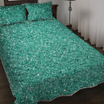 Teal Glitter Artwork Print (NOT Real Glitter) Quilt Bed Set