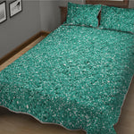 Teal Glitter Artwork Print (NOT Real Glitter) Quilt Bed Set