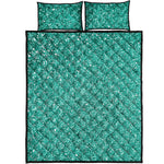 Teal Glitter Artwork Print (NOT Real Glitter) Quilt Bed Set