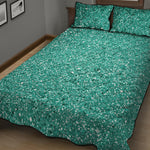 Teal Glitter Artwork Print (NOT Real Glitter) Quilt Bed Set