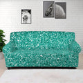 Teal (NOT Real) Glitter Print Sofa Cover
