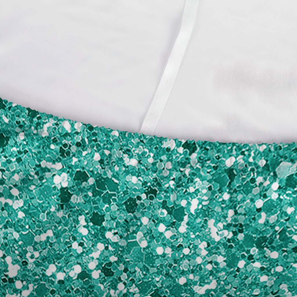 Teal Glitter Artwork Print (NOT Real Glitter) Sofa Cover