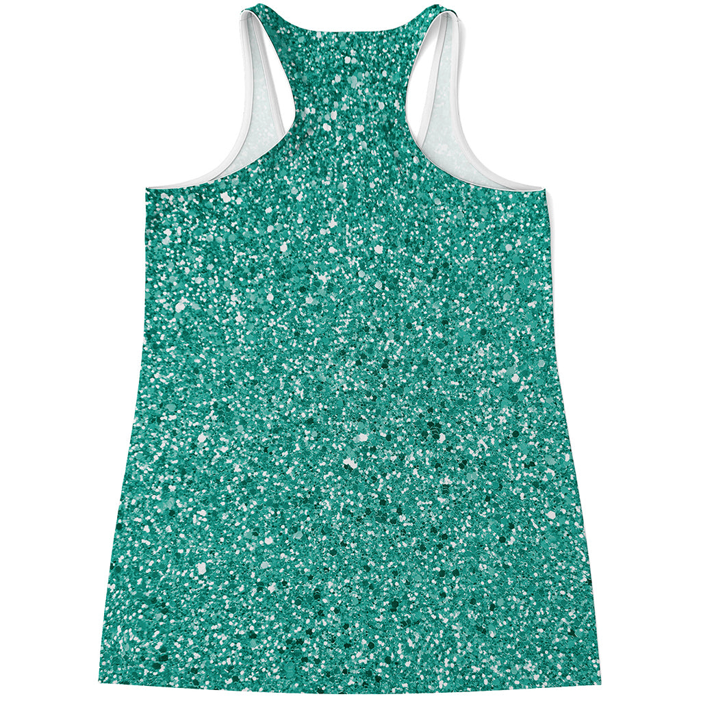 Teal Glitter Artwork Print (NOT Real Glitter) Women's Racerback Tank Top