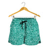 Teal Glitter Artwork Print (NOT Real Glitter) Women's Shorts