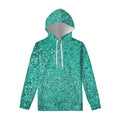 Teal (NOT Real) Glitter Print Pullover Hoodie