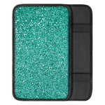 Teal Glitter Texture Print Car Center Console Cover