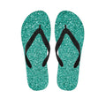 Teal (NOT Real) Glitter Print Flip Flops