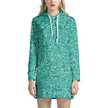 Teal (NOT Real) Glitter Print Pullover Hoodie Dress