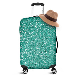 Teal Glitter Texture Print Luggage Cover