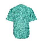 Teal Glitter Texture Print Men's Baseball Jersey