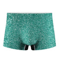 Teal (NOT Real) Glitter Print Men's Boxer Briefs