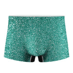 Teal Glitter Texture Print Men's Boxer Briefs