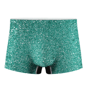 Teal Glitter Texture Print Men's Boxer Briefs