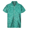 Teal (NOT Real) Glitter Print Men's Short Sleeve Shirt