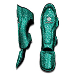 Teal Glitter Texture Print Muay Thai Shin Guard