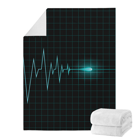 Teal Heartbeat Print Blanket
