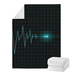 Teal Heartbeat Print Blanket