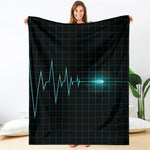 Teal Heartbeat Print Blanket