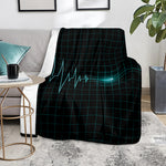 Teal Heartbeat Print Blanket