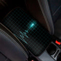 Teal Heartbeat Print Car Center Console Cover