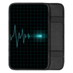 Teal Heartbeat Print Car Center Console Cover