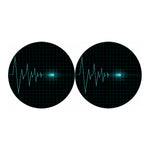 Teal Heartbeat Print Car Coasters