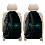 Teal Heartbeat Print Car Seat Organizers