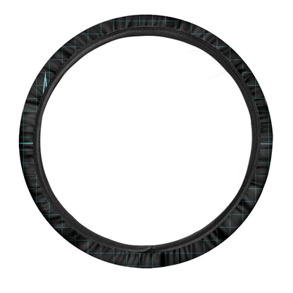 Teal Heartbeat Print Car Steering Wheel Cover