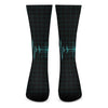 Teal Heartbeat Print Crew Socks