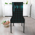 Teal Heartbeat Print Dining Chair Slipcover