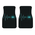 Teal Heartbeat Print Front Car Floor Mats