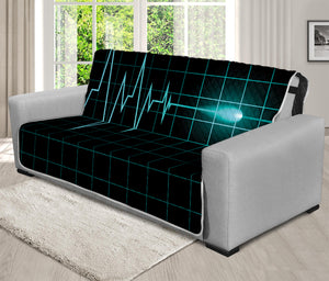 Teal Heartbeat Print Futon Protector